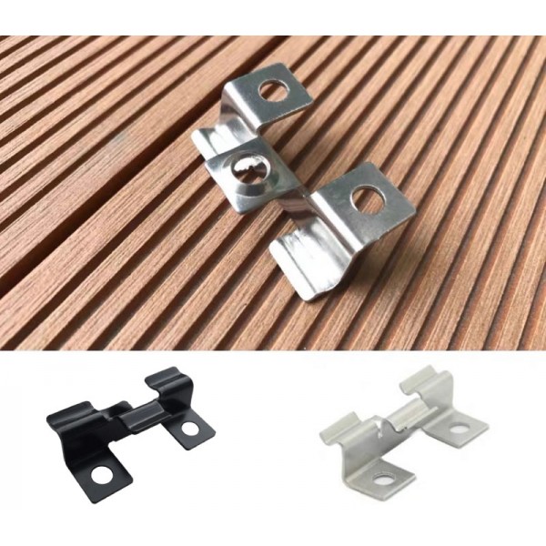 Decking Clips - Intermediate T Clips  - Concealed Hidden Stainless Steel T Clips Fixings (100) for Composite Decking Plastic Decking PVC Decking WPC Decking Board